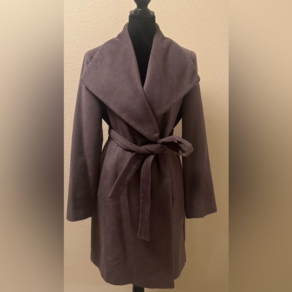 Womens Classic Coat Lapel Collar Open Front Belted Jacket Size: S/M - Picture 2 of 9